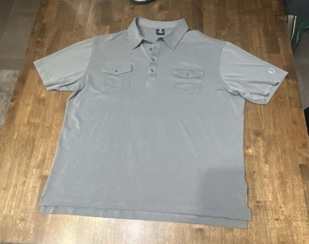 Kuhl Men's Gray Engineered Short Sleeve Polo Shirt Double Chest Pockets Size XL